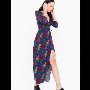 NWT American Apparel Wrap Crepe Dress